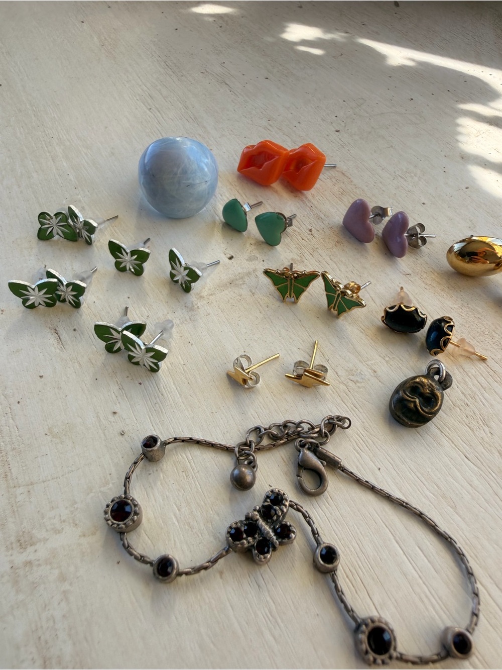 Vintage butterflies and kisses earrings / jewelry collection